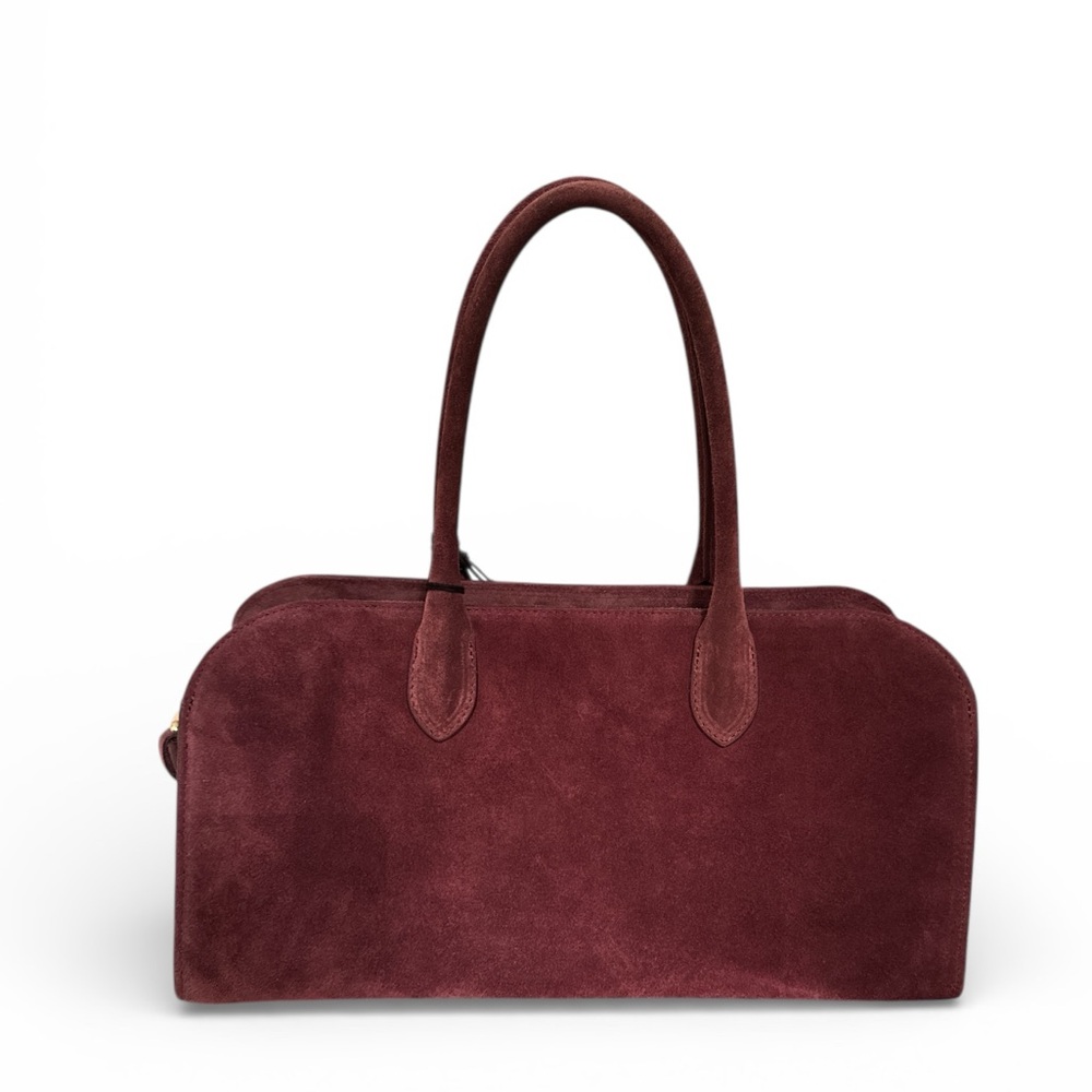 Women's Burgundy Suede Shoulder Bag